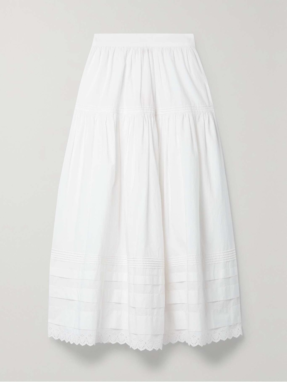 DOEN Sebastiane Tiered Organic Cotton Poplin Maxi Skirt